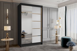 Dulap de haine Vigala 3 (Negru + Alb)