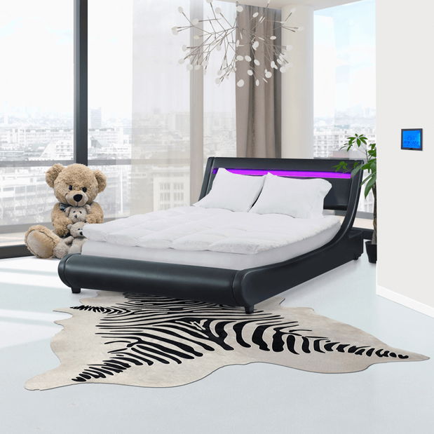 Pat matrimonial 160 cm Filina (negru) (cu somieră)