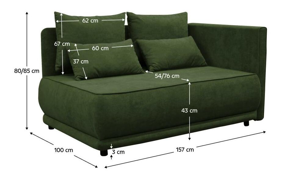 Canapea Lestat (verde) (D)