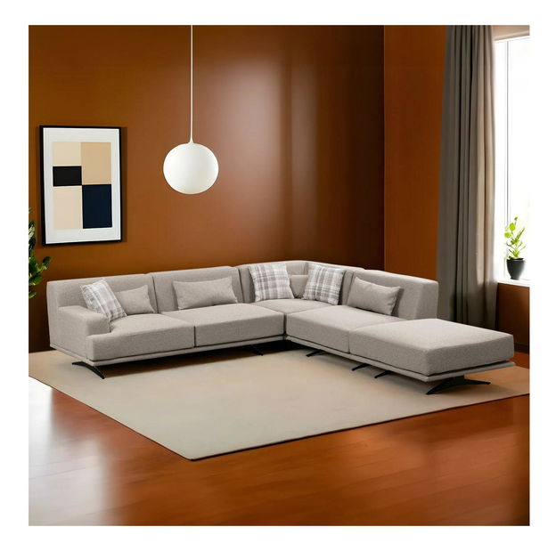 Kutna garnitura Bentelona (L) (bež + crna)