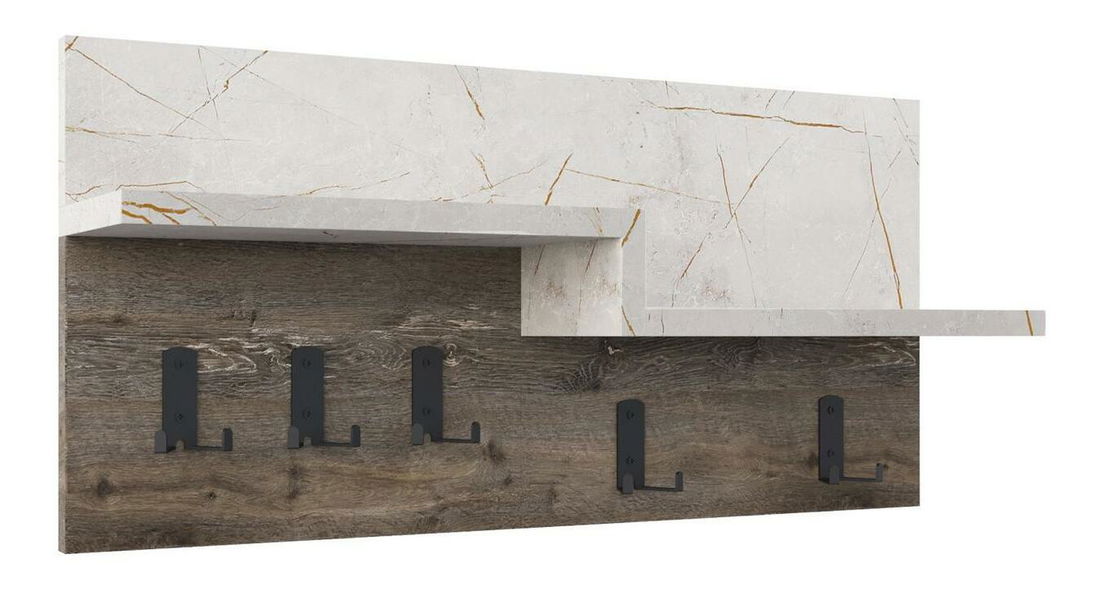 Vešiak Makiso 2 (tmavohnedá + lagina) 