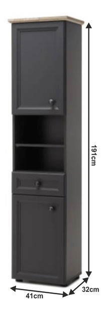 Fürdőszoba szekrény Taryne (sötétszürke)