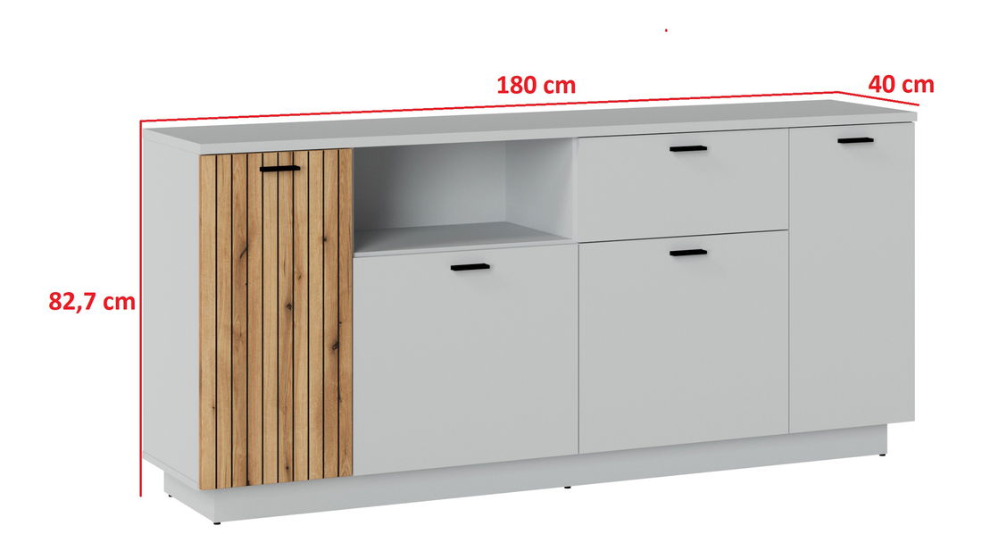 Comodă Veresa K03 (Cenușă + Stejar coast evoke)