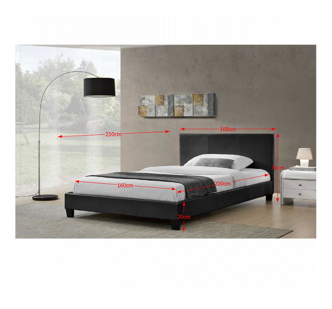 Franciaágy 160 cm Nida (ágyráccsal)