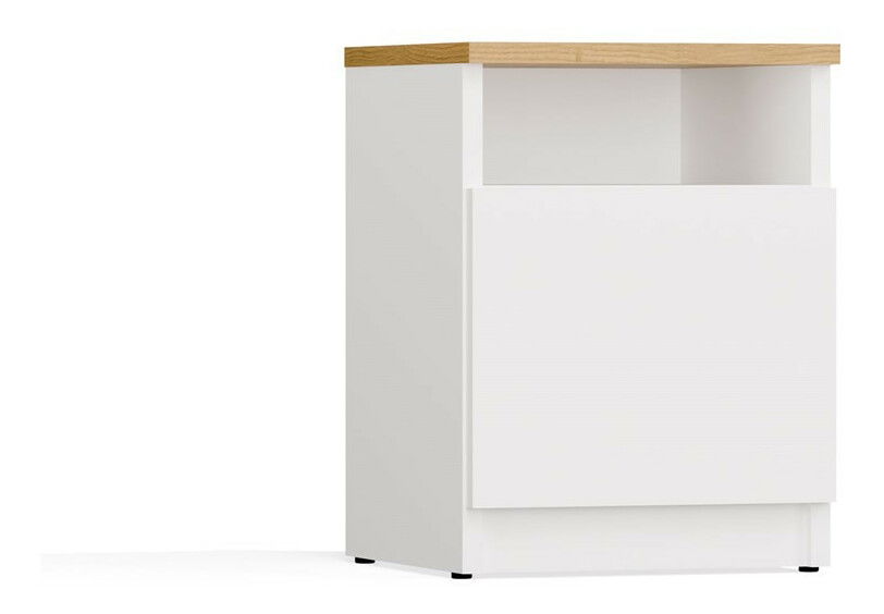 Noptieră Gustaban 2 (alb + stejar artisan)