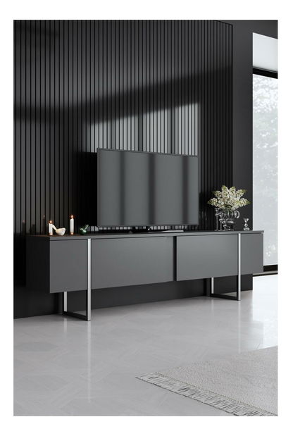 Masă TV/Dulap Luna (antracit + arigintiu)