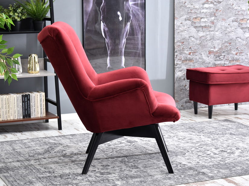 Dizajnové kreslo Florentino (bordová + dub)