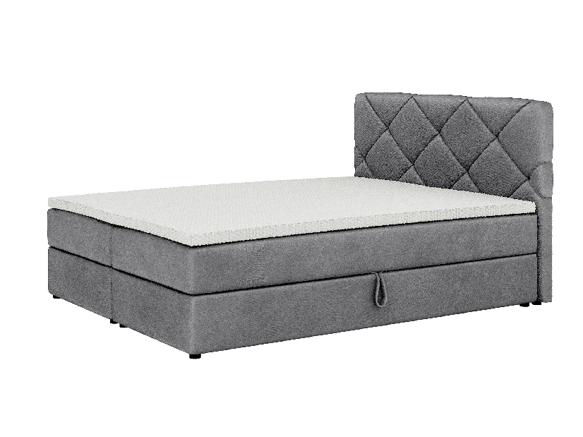 Manželská posteľ Boxspring 140x200 cm Karum Comfort (tmavosivá) (s roštom a matracom)