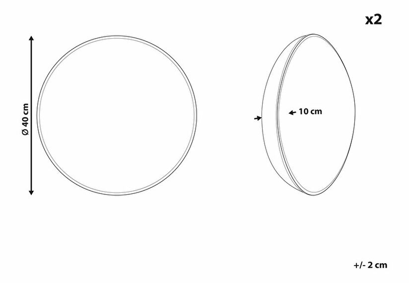 Set 2 ukrasna jastuka ⌀ 40 cm Torbo (bijela)