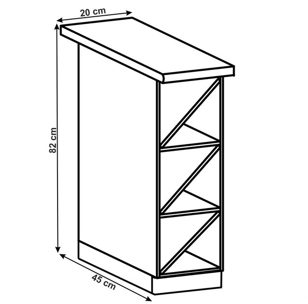 Alsó konyhaszekrény D20W Lanaya (fehér)