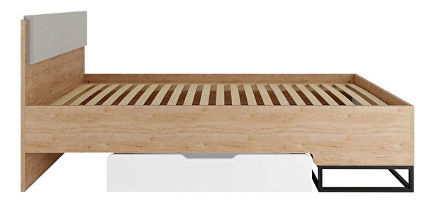 Jednolôžková posteľ 90cm Irmadi IA5 (hikora + biela + sivá)