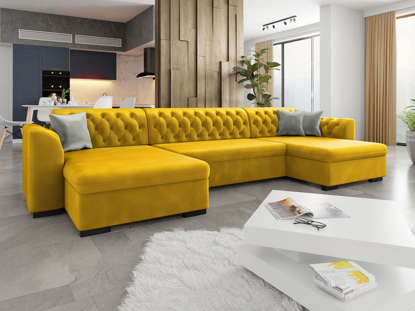 Sedacia súprava v tvare U Elarate (žltá) *bazár