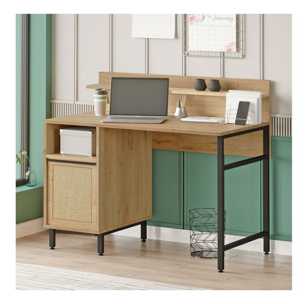 Masă PC Otto 16 (nuc + stejar + negru)