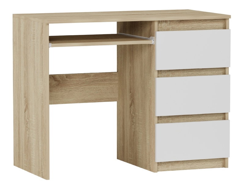Masă PC Nubro (stejar sonoma + alb) (D)