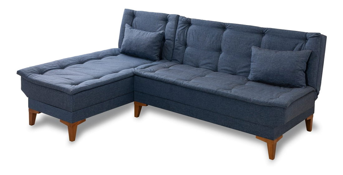 Rohová sedacia súprava Santic (tmavomodrá)