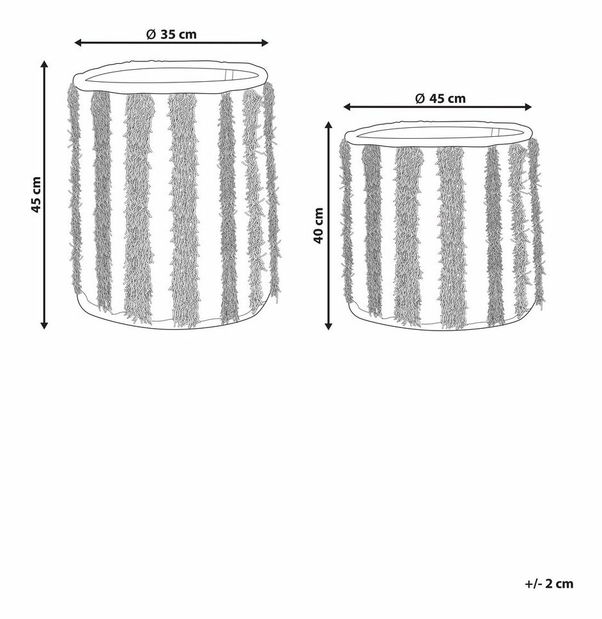 Set 2 buc coșuri depozitare Kakza (bej)