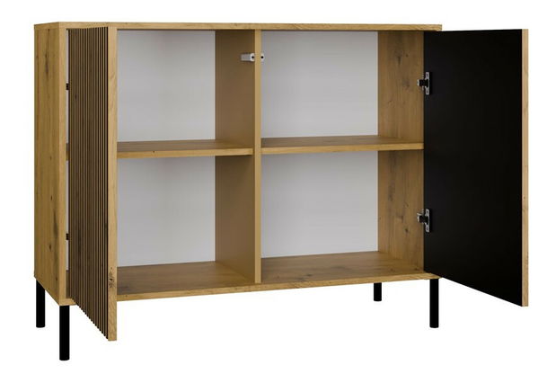 Skrinka Kamarussa Slim 5 A (dub artisan + čierna)