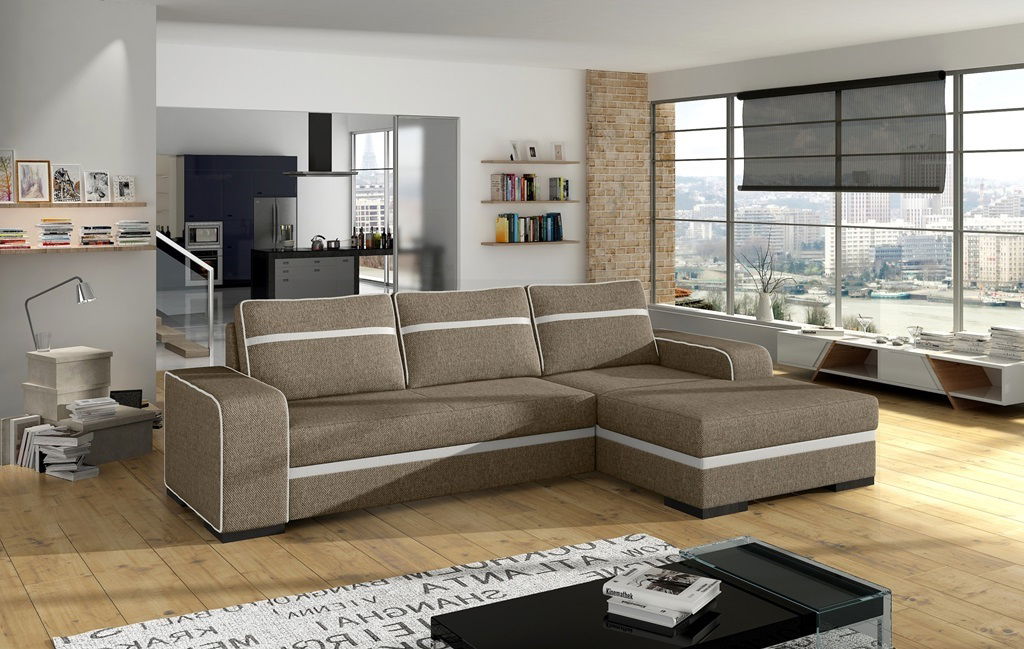 Sarokkanapé Fidelia (világosbarna) (J)