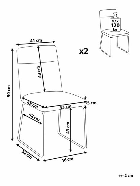 Set 2ks. jedálenských stoličiek Neville (tmavosivá)