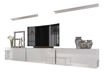 Obývacia stena Balldy (biela + biely lesk)