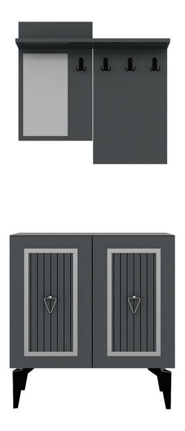 Mobilier Hol Tideno (antracit + argintiu) 