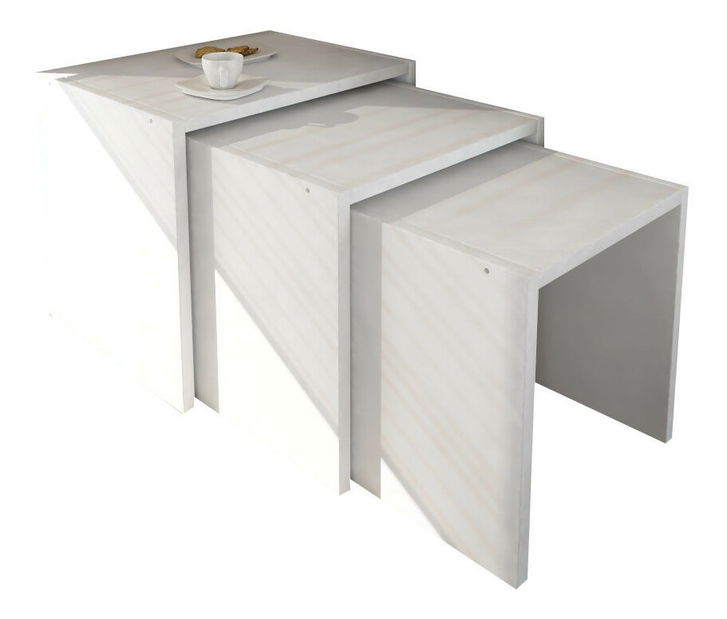 Set măsuțe de cafea Zuriel (Alb)