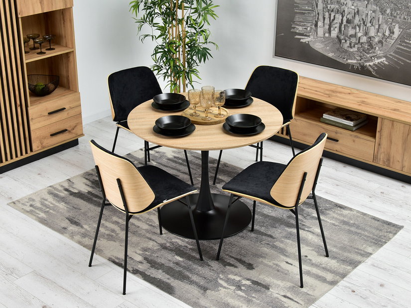 Scaun Jordan (stejar negru + negru)