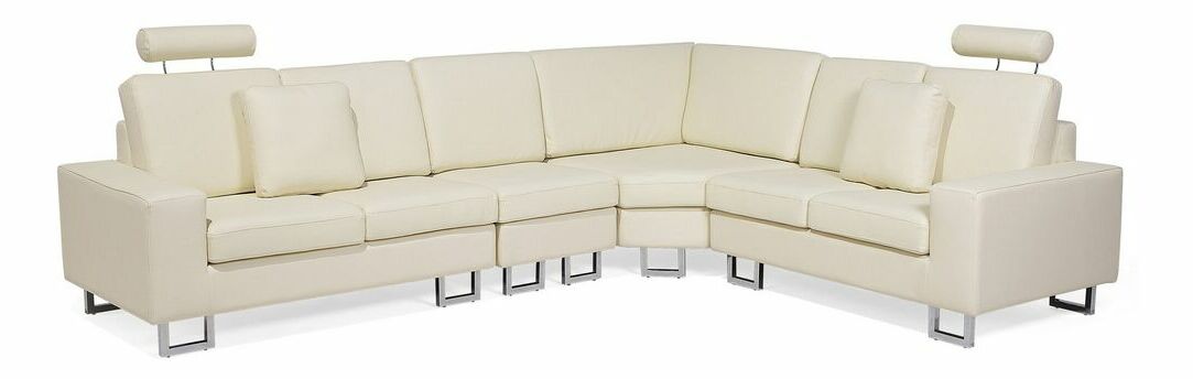 Kožna kutna garnitura Silkeborg (krem) (D)