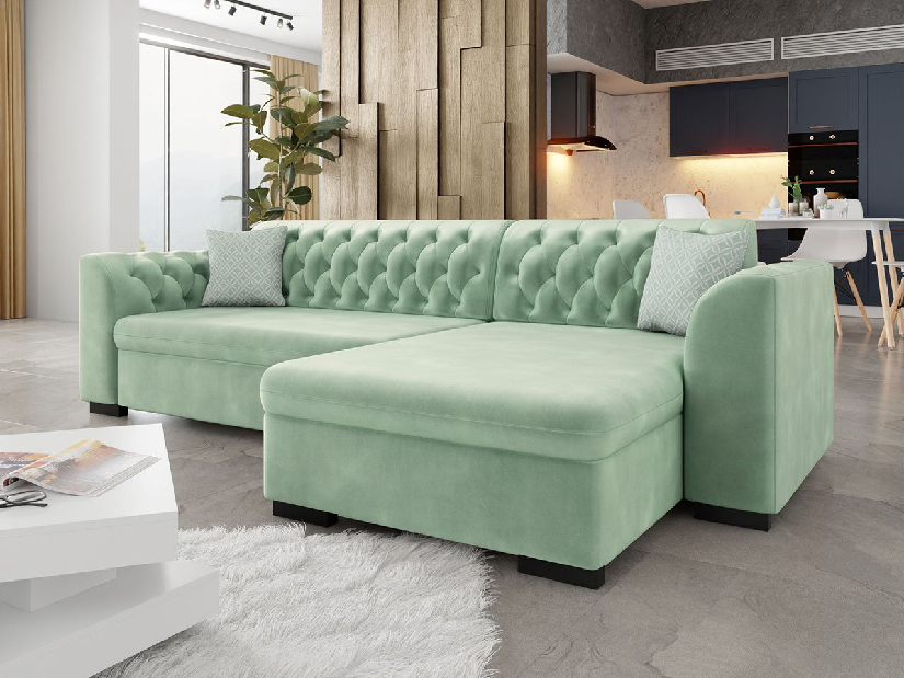 Kutna sofa na razvlačenje Leon (D) (Magic Velvet 2227 + Magic Velvet 2227 + Evo 29)