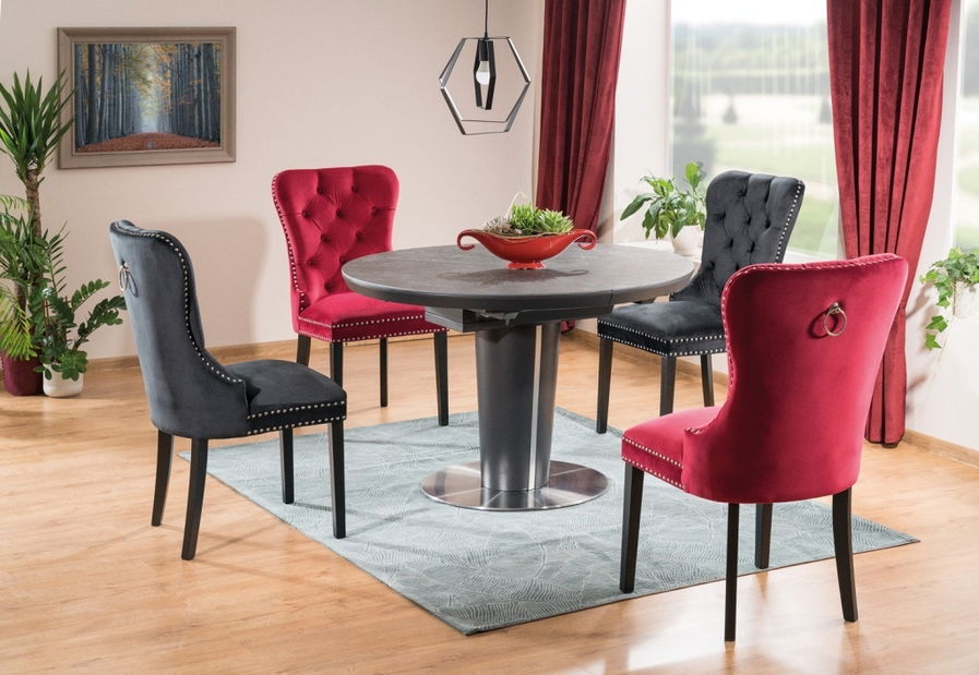 Blagovaonska stolica Aurore Velvet (crna)