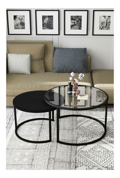 Măsuță cafea Borra (transparent + negru) *resigilat