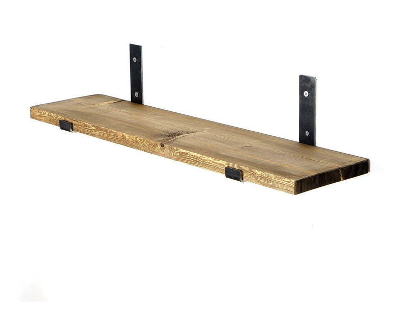 Raft decorativ de perete Dupone 9 (Nuc + negru) 