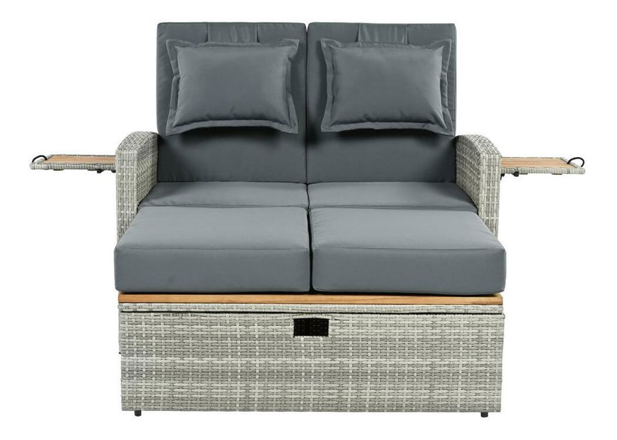 Vrtna sofa Mory (siva + prirodna)