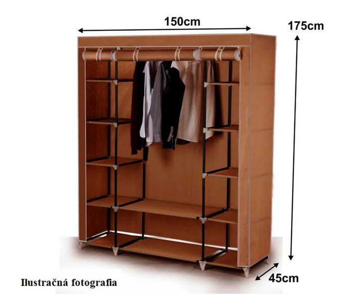 Gardrób rendszerező Metin (barna)