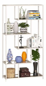 Regál Byat 30 (biela + sklo)