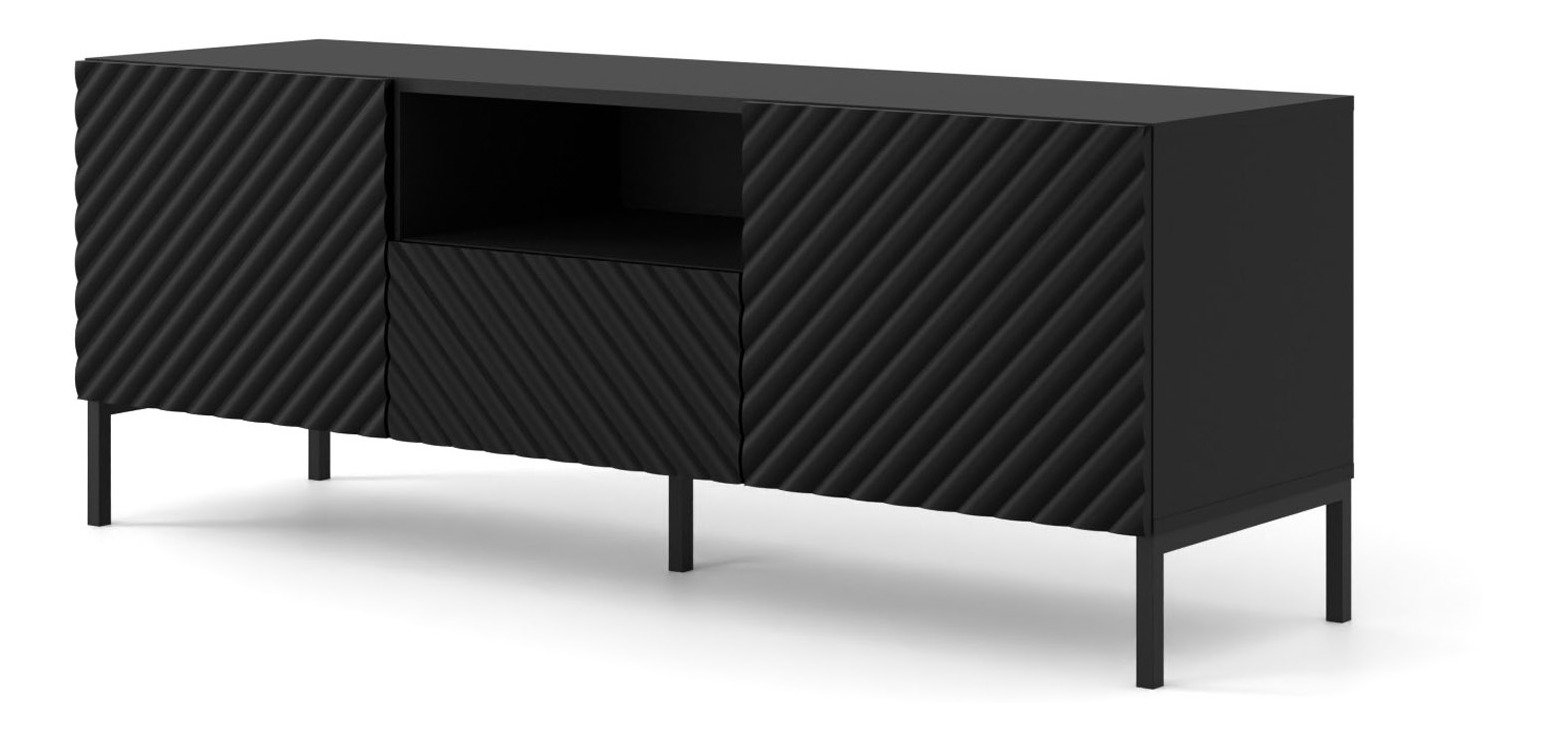 TV stolík/skrinka Surfy 3D (čierna + čierna)