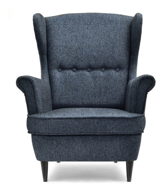 Kreslo ušiak Margis (sivá + biela)