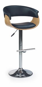 Scaun tip bar Hermina (stejar deschis + negru)