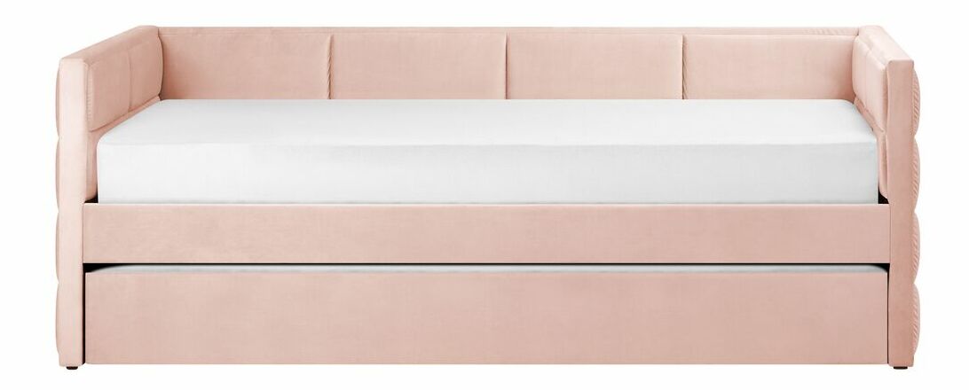 Pat de o persoană 200 x 90 cm Chaza (roz)