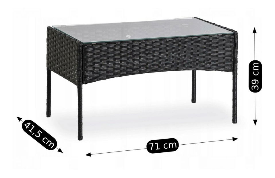 Vrtni set Manta (crna + bež) (za 4 osobe)