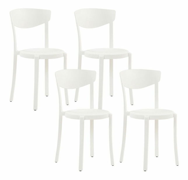 Set 4 buc. scaune sufragerie Valerie (Alb) *resigilat