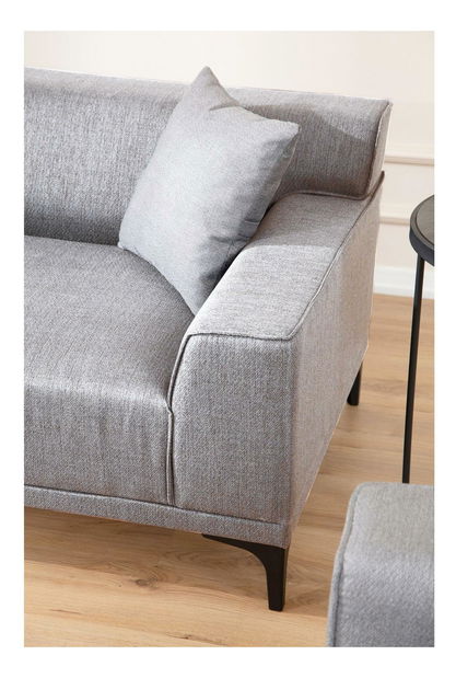 Háromszemélyes kanapé Petrafonzo (világosszürke + fekete)