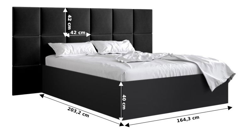 Franciaágy kárpitozott fejtámlával 160 cm Brittany 4 (matt fehér + menta) (ágyráccsal)