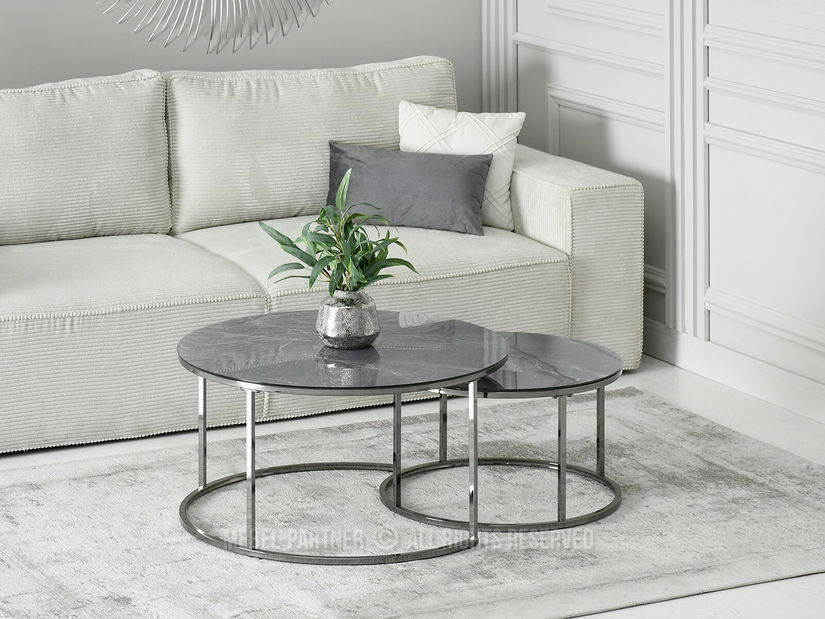 Dohányzóasztal Grande (márványszürke + fekete)