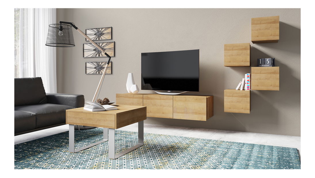 Mobilier living Calabria C21 (Stejar auriu) (fără iluminat)