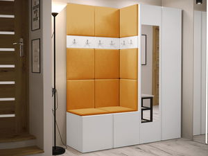 Mobilier hol Tovenaz XII (Alb + Galben) (cu oglindă)