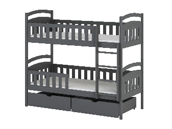Detská posteľ 90 x 200 cm Antone (s roštom a úl. priestorom) (grafit)
