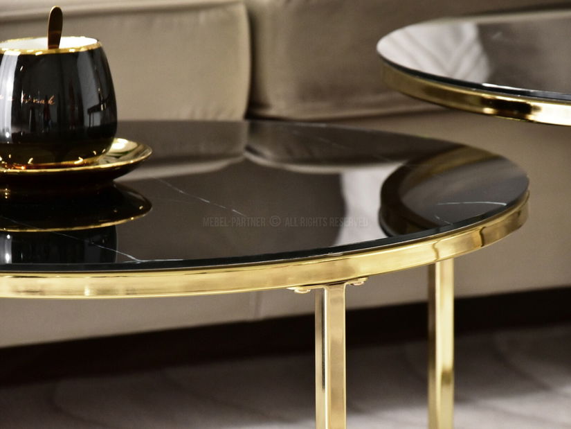 Stolić za kavu Grande (crni mramor + zlatna)