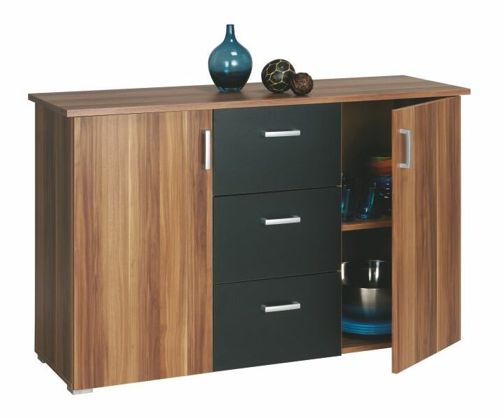 Komoda Svit B slivka+čierna