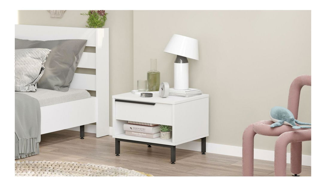 Noćni stolić Otto 14 (bijela + crna)